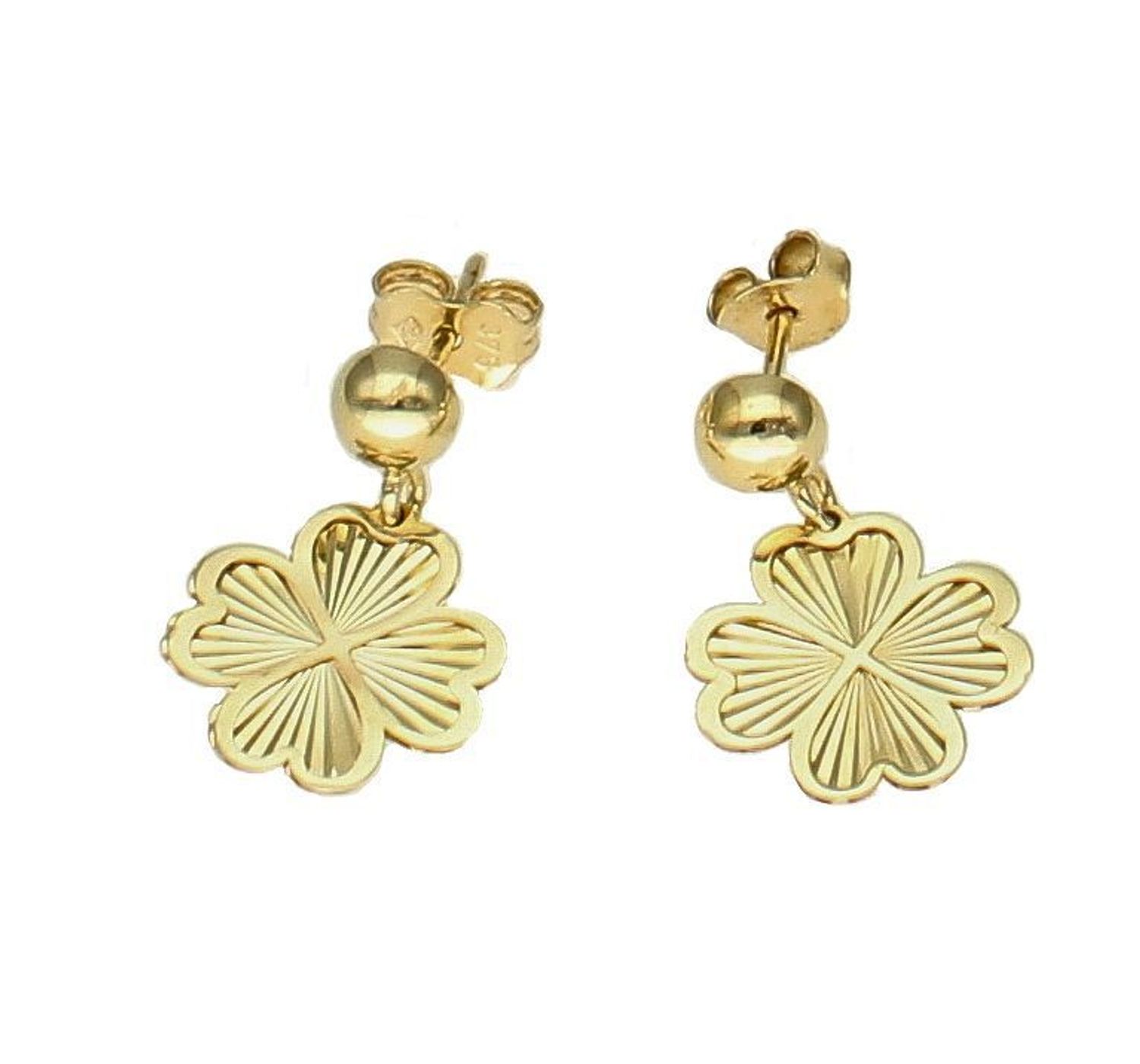 Złote kolczyki damskie 375 blaszki koniczynki KL 9555 375 (2).jpg